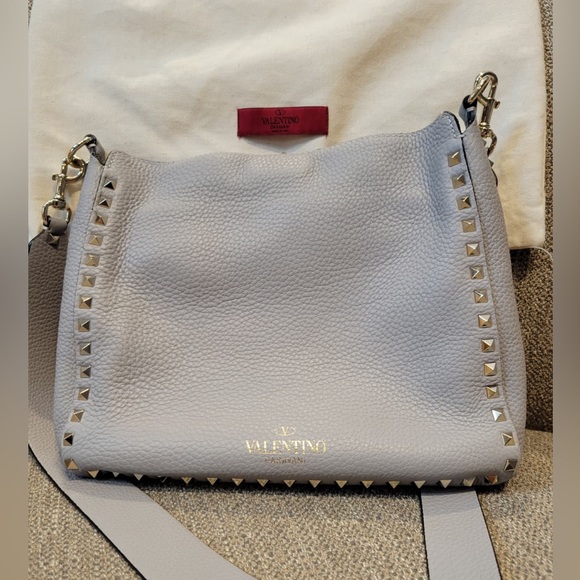 Valentino Rockstud Messenger Bag, Grey - Picture 2 of 5